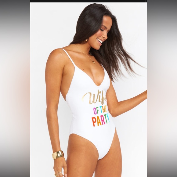 Show Me Your Mumu White One-Piece “Wife of the Party” size small - Picture 6 of 10